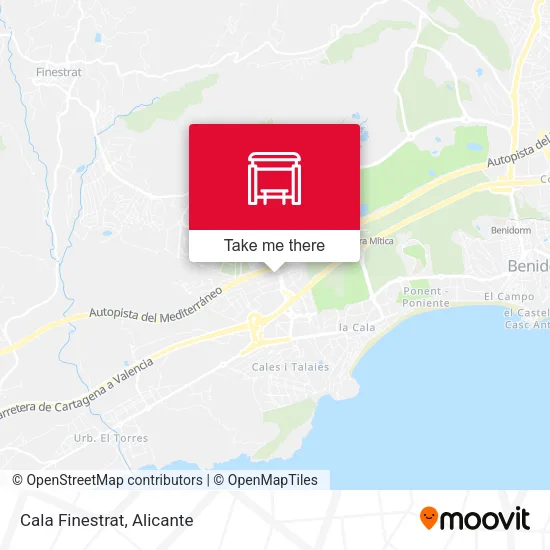 Cala Finestrat map