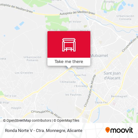 Ronda Norte V - Ctra. Monnegre map