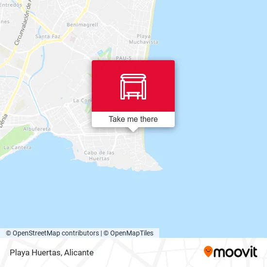 Playa Huertas map