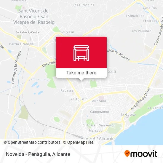 Novelda - Penàguila map
