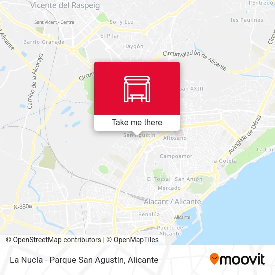 La Nucía - Parque San Agustín map