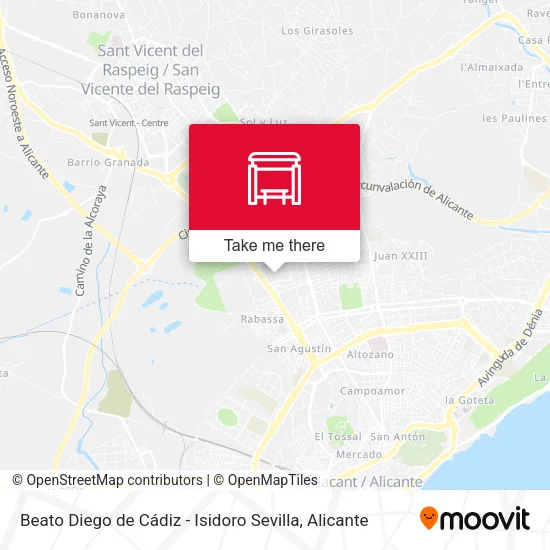 Beato Diego de Cádiz - Isidoro Sevilla map