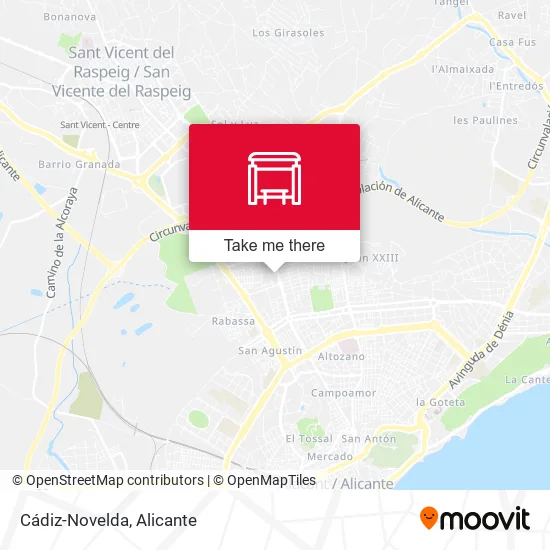 Cádiz-Novelda map