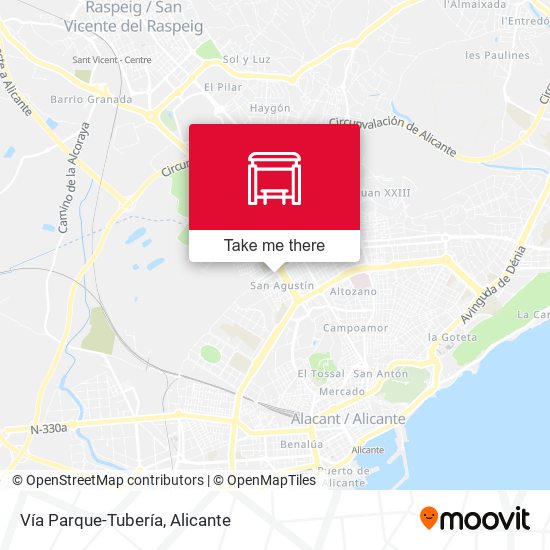 Vía Parque-Tubería map