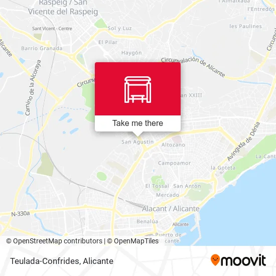 Teulada-Confrides map