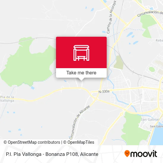 P.I. Pla Vallonga - Bonanza P108 map