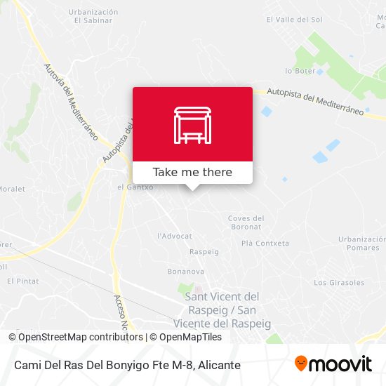 Cami Del Ras Del Bonyigo Fte M-8 map