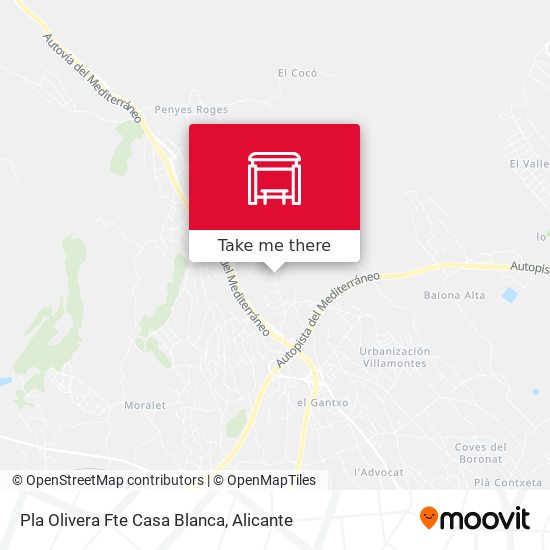 Pla Olivera Fte Casa Blanca map