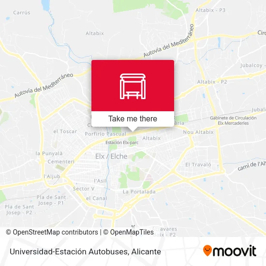 mapa Universidad-Estación Autobuses