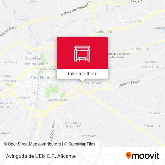 Avinguda de L'Elx C.F. map