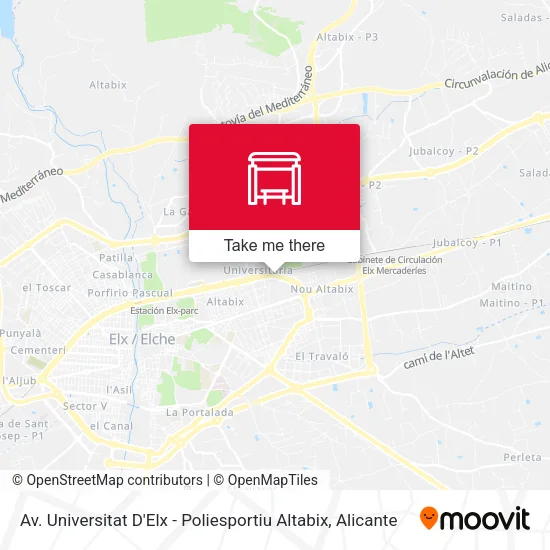 Av. Universitat D'Elx - Poliesportiu Altabix map