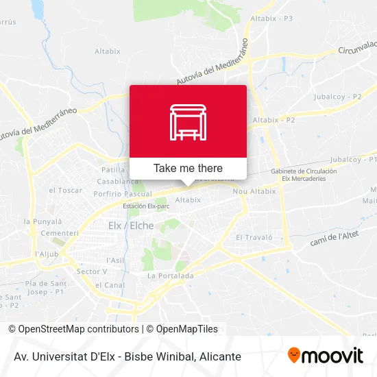 Av. Universitat D'Elx - Bisbe Winibal map