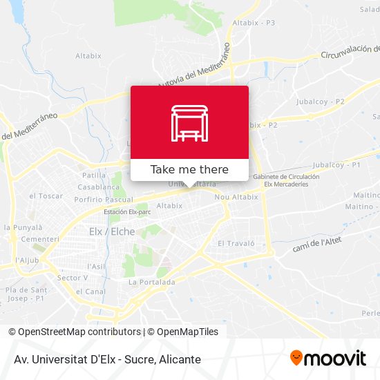 Av. Universitat D'Elx - Sucre map