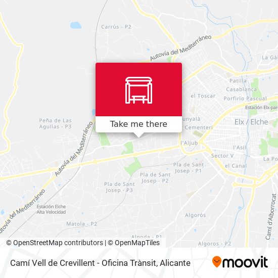 Camí Vell de Crevillent - Oficina Trànsit map
