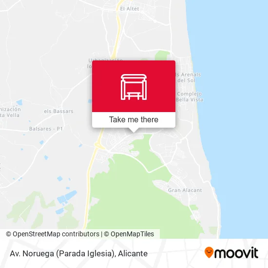 mapa Av. Noruega (Parada Iglesia)