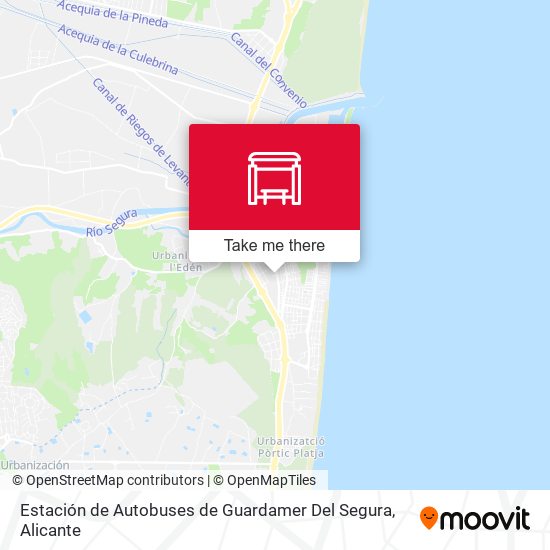 mapa Estación de Autobuses de Guardamer Del Segura