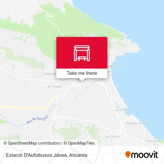 mapa Estació D'Autobusos Jávea