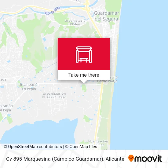 Cv 895 Marquesina (Campico Guardamar) map