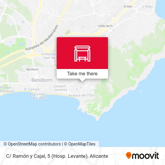 mapa C/ Ramón y Cajal, 5 (Hosp. Levante)