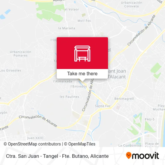 Ctra. San Juan - Tangel - Fte. Butano map