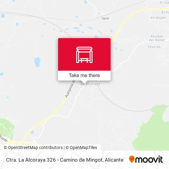 Ctra. La Alcoraya 326 - Camino de Mingot map