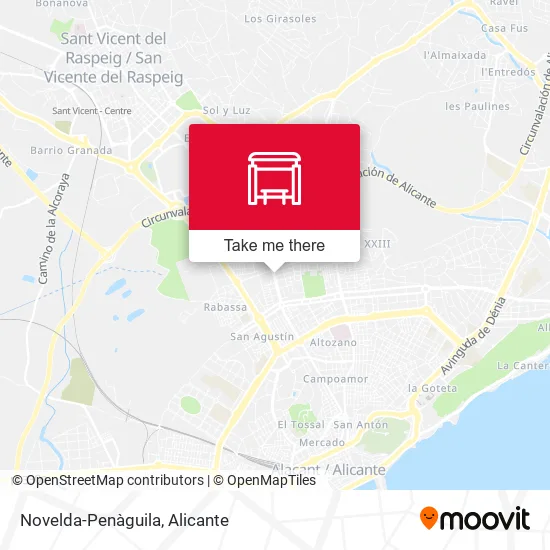 Novelda-Penàguila map