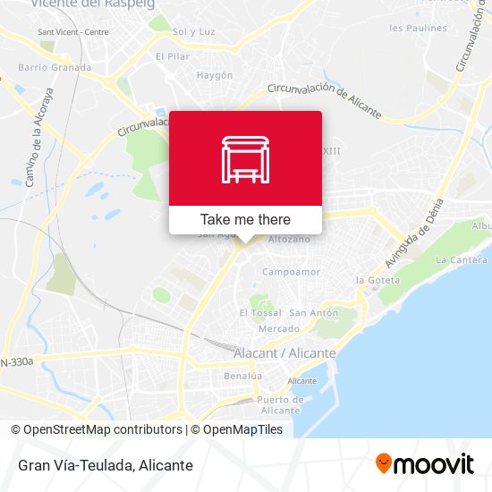 Gran Vía-Teulada map