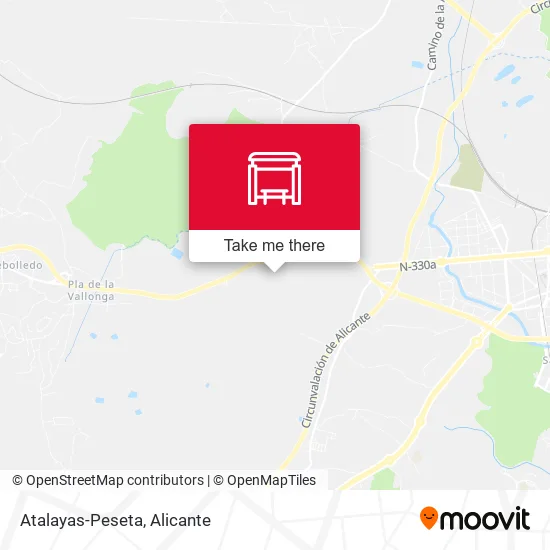 Atalayas-Peseta map