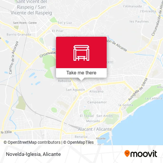 Novelda-Iglesia map