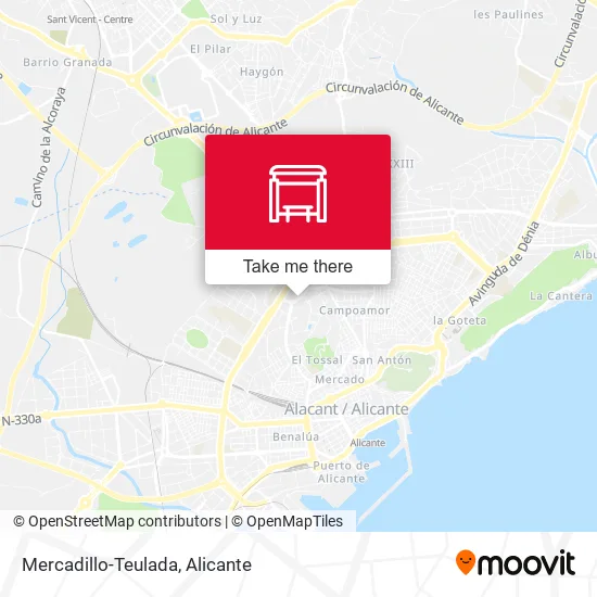 Mercadillo-Teulada map