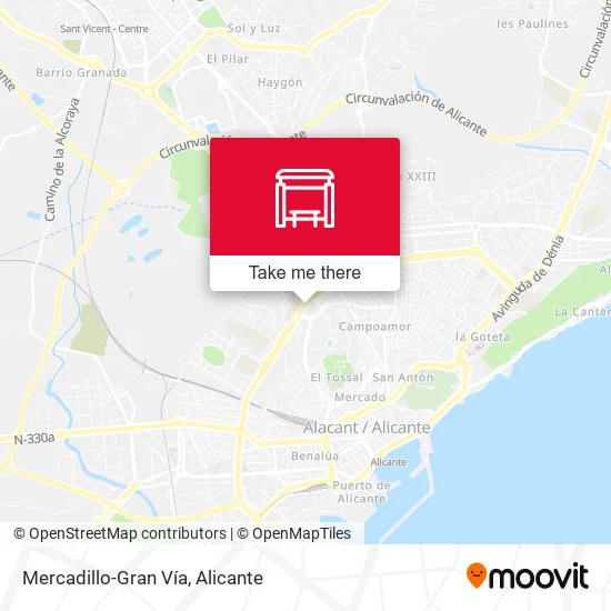 Mercadillo-Gran Vía map