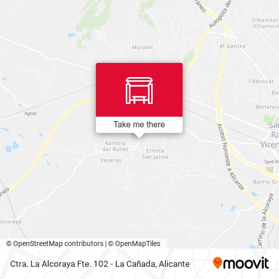Ctra. La Alcoraya Fte. 102 - La Cañada map