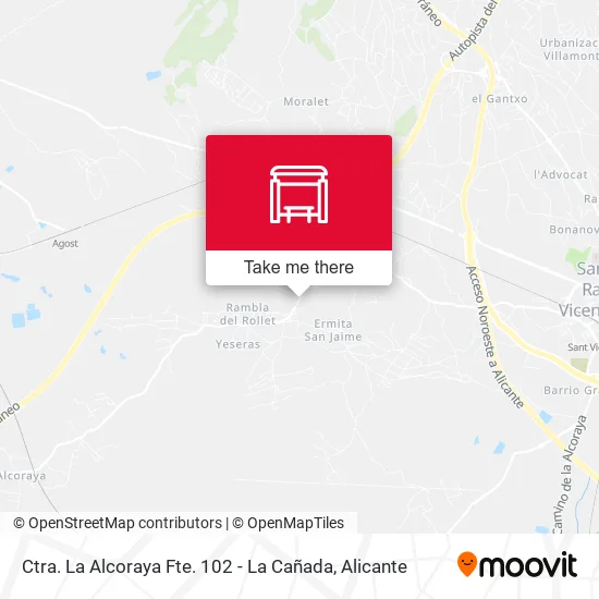 Ctra. La Alcoraya Fte. 102 - La Cañada map