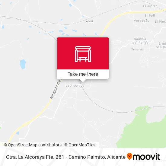 Ctra. La Alcoraya Fte. 281 - Camino Palmito map