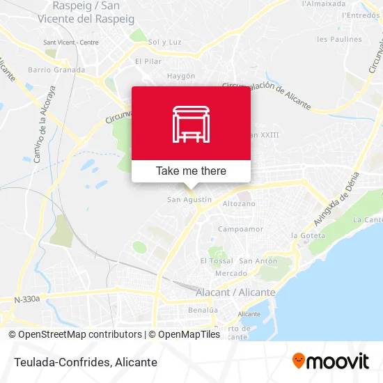 Teulada-Confrides map