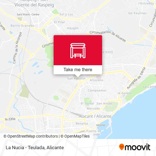La Nucia - Teulada map