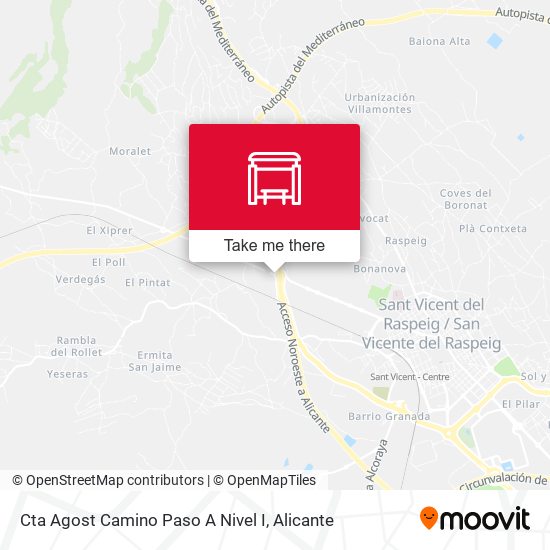 Cta Agost Camino Paso A Nivel I map