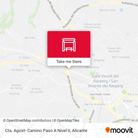 Cta. Agost- Camino Paso A Nivel II map