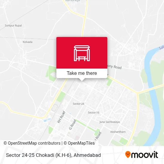 Sector 24-25 Chokadi (K.H-6) map
