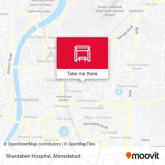 Shardaben Hospital map