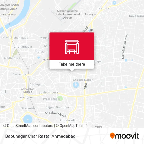 Bapunagar Char Rasta map