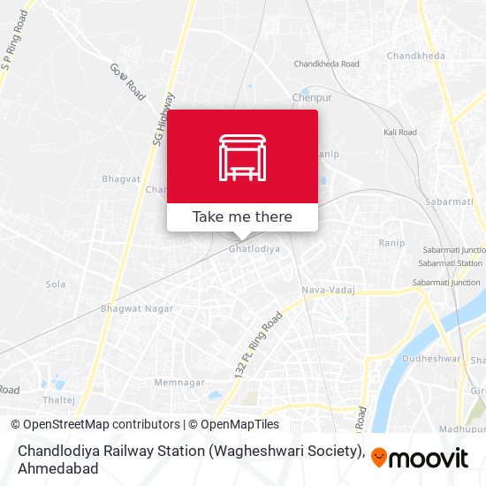 Chandlodiya Railway Station (Wagheshwari Society) map