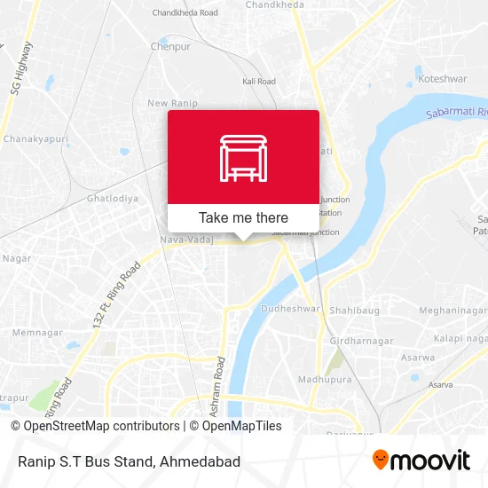 Ranip S.T Bus Stand map