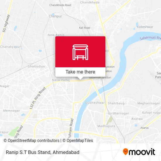 Ranip S.T Bus Stand map