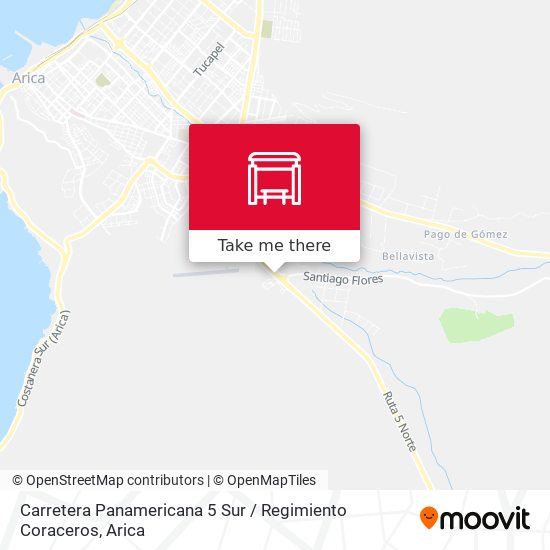 Mapa de Carretera Panamericana 5 Sur / Regimiento Coraceros
