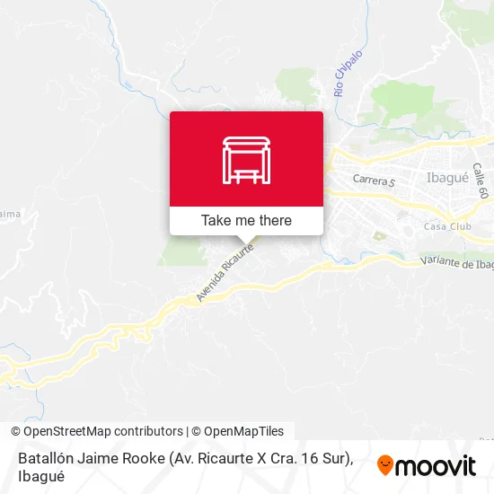Mapa de Batallón Jaime Rooke (Av. Ricaurte X Cra. 16 Sur)