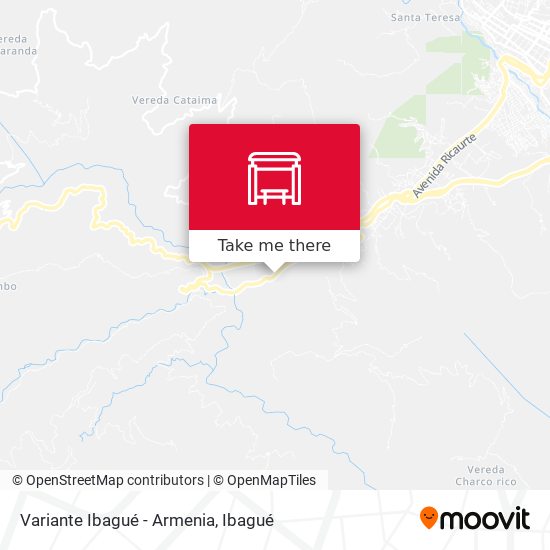 Variante Ibagué - Armenia map