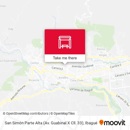 Mapa de San Simón Parte Alta (Av. Guabinal X Cll. 33)