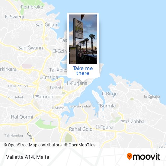 Valletta A14 map