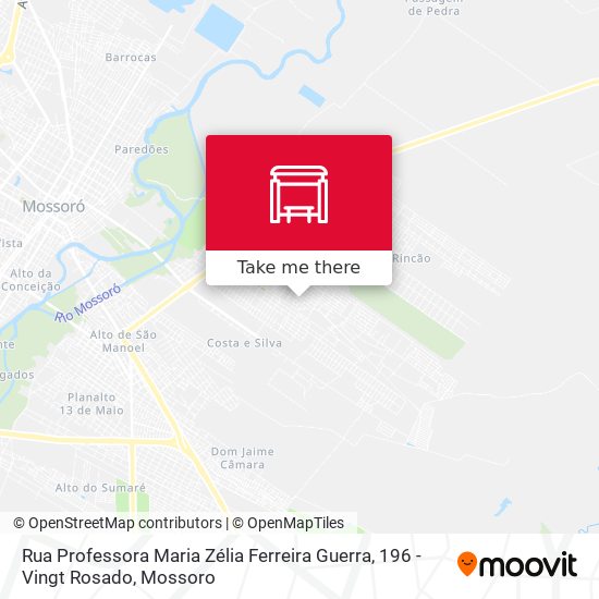 Mapa Rua Professora Maria Zélia Ferreira Guerra, 196 - Vingt Rosado